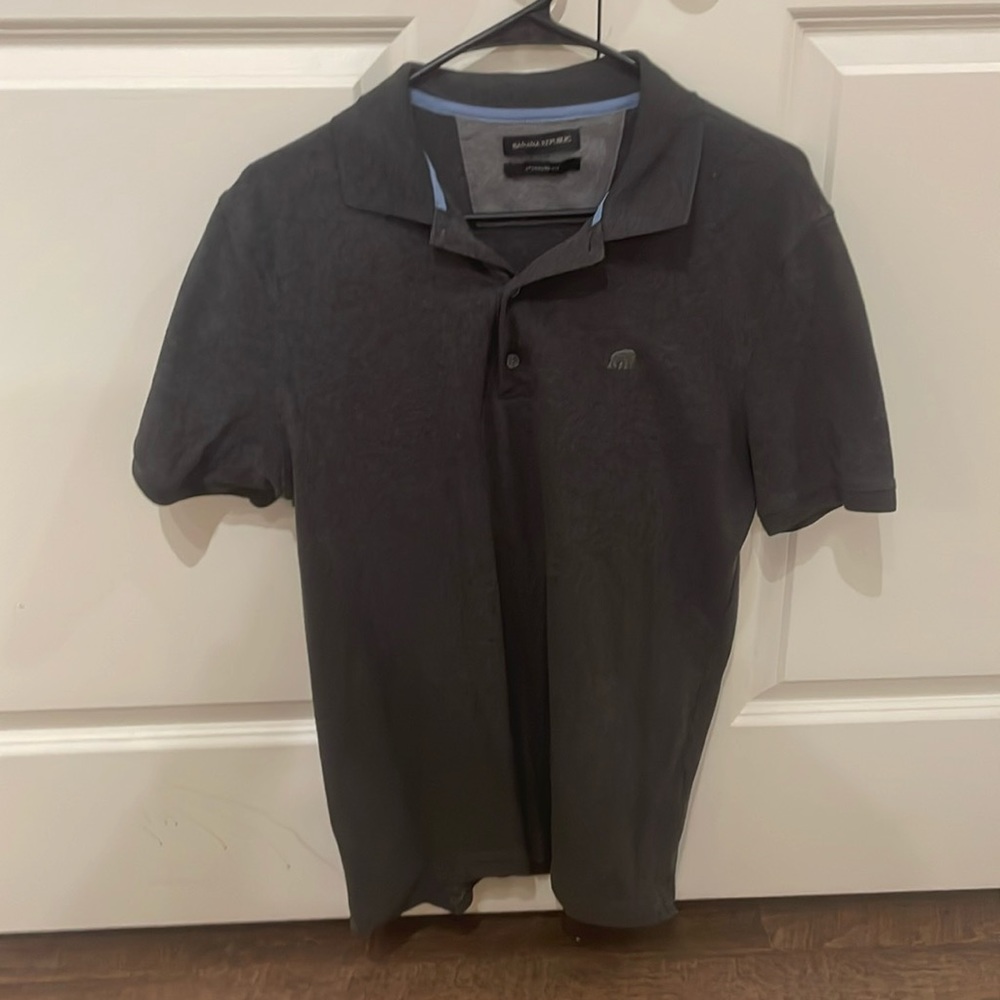 Banana Republic Mens Standard Fit Cotton Polo - Grey